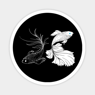 Black And White Betta Fish / Strongest Sorcerer Anime Inspired / Siamese Fighting Fish Anime / SatoSugu Magnet